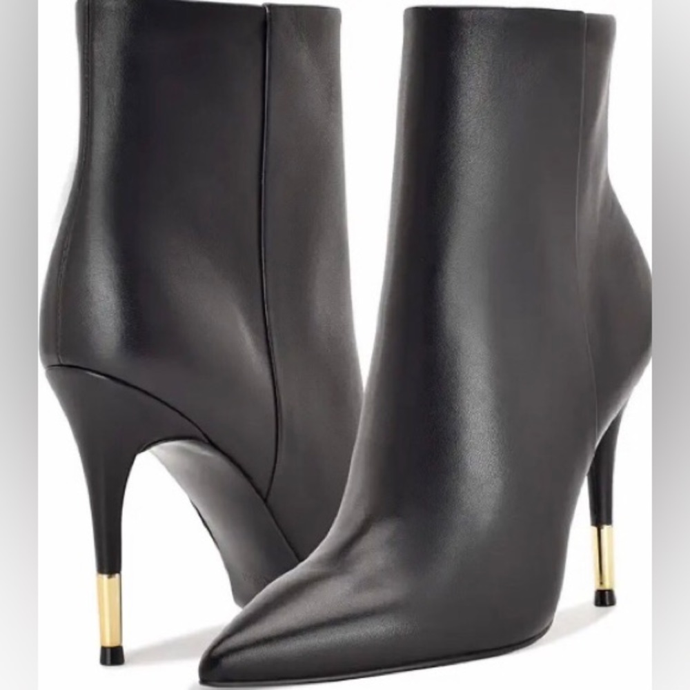 New NINE WEST Bolana Leather Heeled Dress Booties 492mj